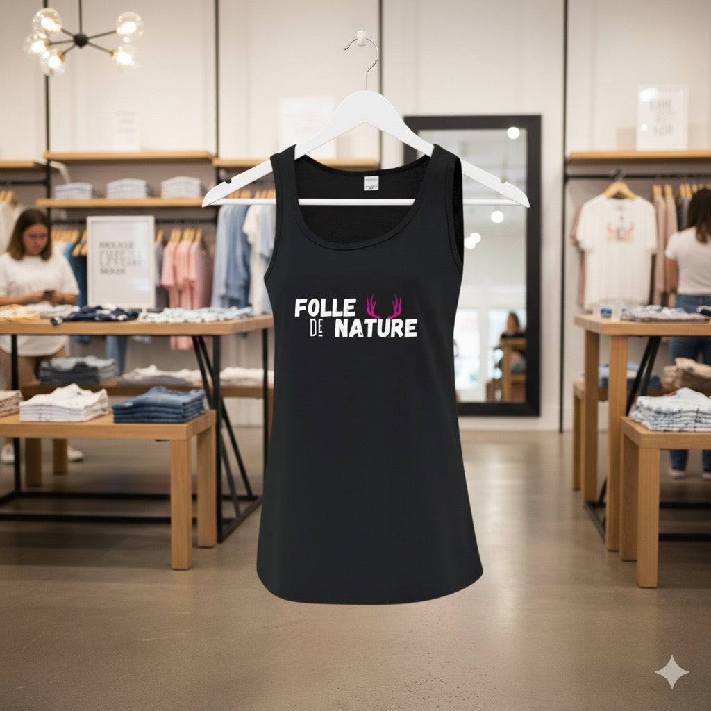 Camisole noire à larges bretelles – Élégance active